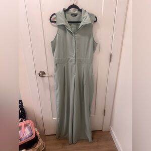 Sleeveless Mint Green Jumpsuit wide leg size large